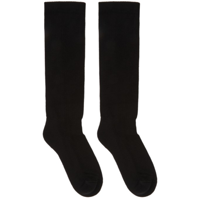 Shop Rick Owens Mid-calf Cotton Socks In 911 Blk/milk
