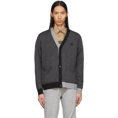 Shop Burberry Grey Knit Kendrew Cardigan In Charcoal