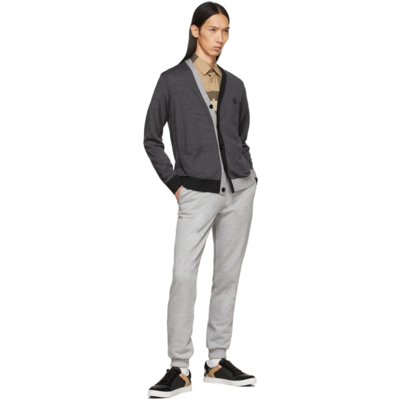 Shop Burberry Grey Knit Kendrew Cardigan In Charcoal