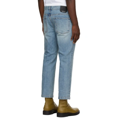 Shop Solid Homme Semi-wide Cropped Jeans In Blue 682l