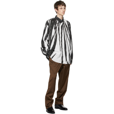 Shop Johnlawrencesullivan Black & White Graphic Shirt In Black/white