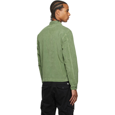 Shop C.p. Company Green Corduroy Utility Shirt In Elm Green 695