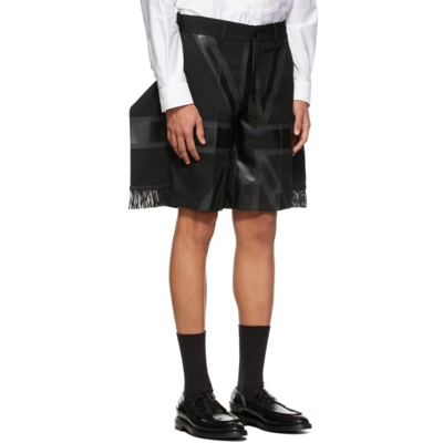 Shop Burberry Black Print Tailored Shorts