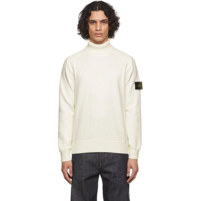 Shop Stone Island Off-white Natural Winter Turtleneck In V0099 Natur