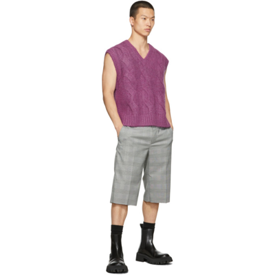 Shop We11 Done Brushed Cable Knit Vest In Purple