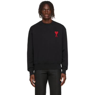 Shop Ami Alexandre Mattiussi Ssense Exclusive Oversize Ami De Cœur Sweatshirt In 001 Black