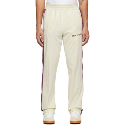 Shop Palm Angels Off-white Corduroy Track Pants In Multi