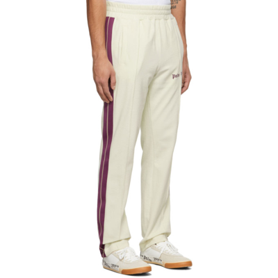 Shop Palm Angels Off-white Corduroy Track Pants In Multi