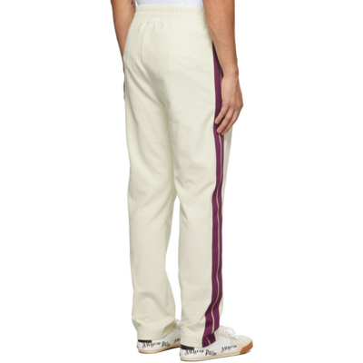 Shop Palm Angels Off-white Corduroy Track Pants In Multi