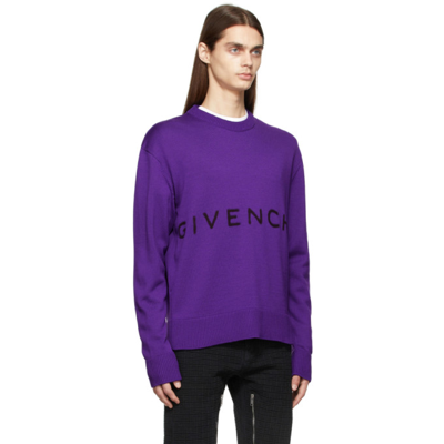 Shop Givenchy Purple 4g Needle Punch Sweater In 500-purple