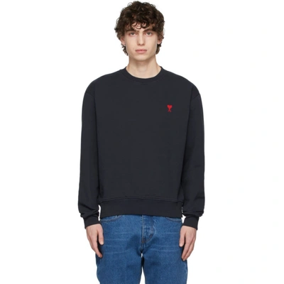 Shop Ami Alexandre Mattiussi Navy Ami De Cœur Sweatshirt In Navy/410