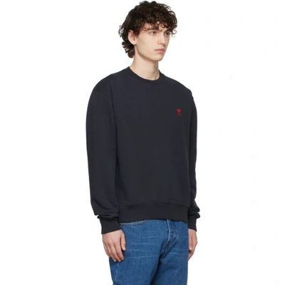 Shop Ami Alexandre Mattiussi Navy Ami De Cœur Sweatshirt In Navy/410