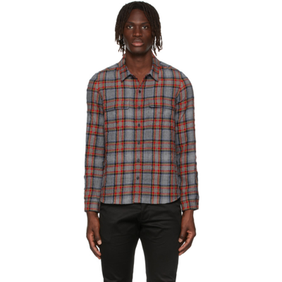 Saint Laurent Patch-pocket Checked Wool-blend Flannel Shirt In Multicolor |  ModeSens