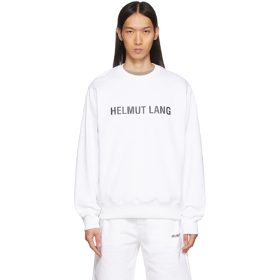 Shop Helmut Lang White Core Crewneck Sweatshirt