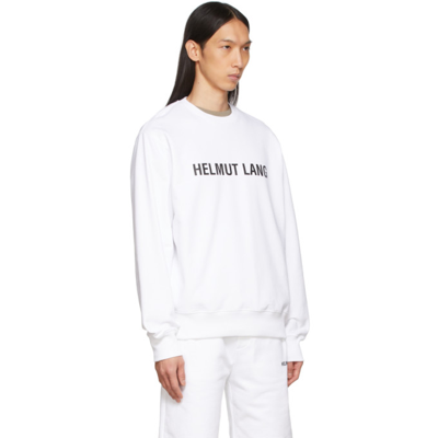 Shop Helmut Lang White Core Crewneck Sweatshirt