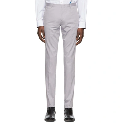 Shop Paul Smith Grey Slim Chino Trousers In 50 Lilac