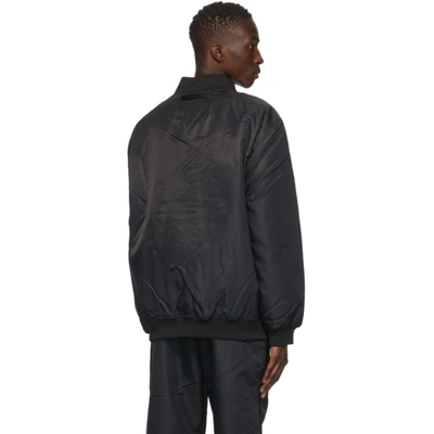 Shop Alyx Black Buckle Varsity Jacket In Blk0001 Bla