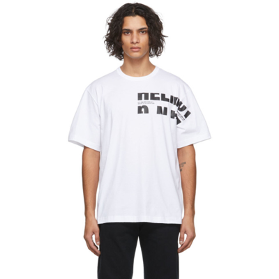 Shop Helmut Lang White Macro-mix T-shirt In 100 White