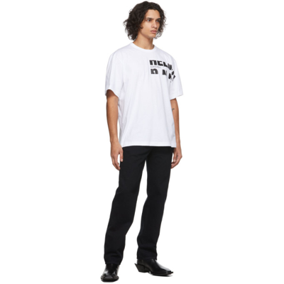 Shop Helmut Lang White Macro-mix T-shirt In 100 White
