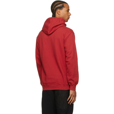 Shop Undercoverism Red French Terry Logo Hoodie