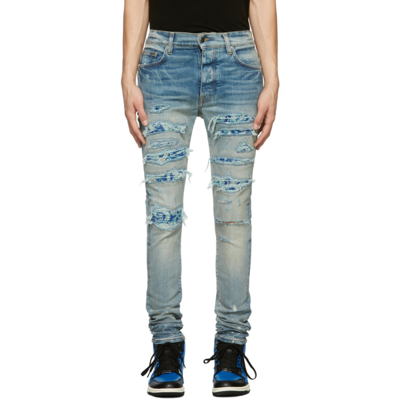 Amiri Blue Pj Thrasher Jeans In Clay Indigo | ModeSens