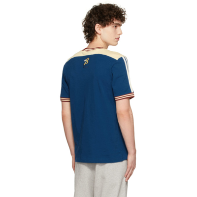 Shop Wales Bonner Blue Adidas Originals Edition College T-shirt In Marine