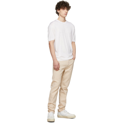 Shop Agnona Off-white Slim-fit Trousers In K20 Fog