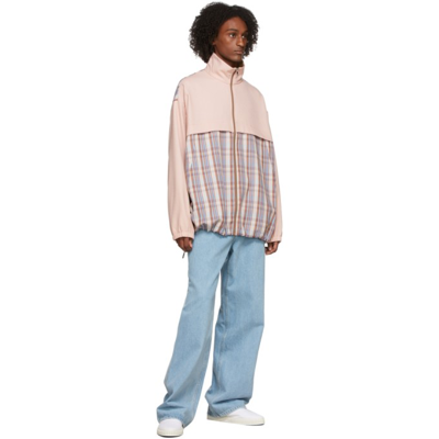 Acne Studios Checked Twill Jacket In Blossom Pink/lilac | ModeSens