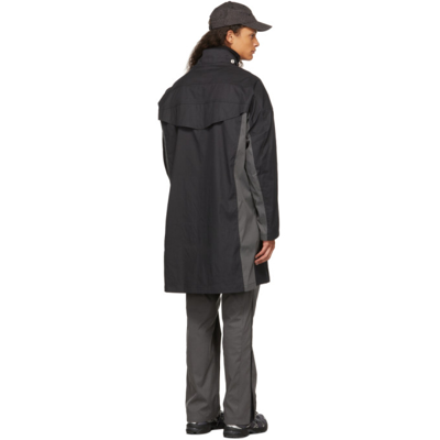 Shop Affix Black Dual Collar Coat In Soft Black