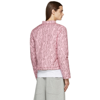Shop Comme Des Garçons Shirt Pink Kaws Edition Printed Pattern Jacket In 1 Print B/f