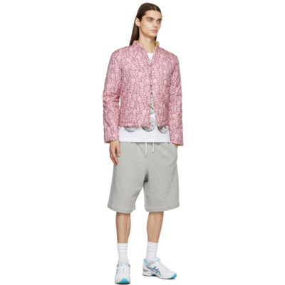 Shop Comme Des Garçons Shirt Pink Kaws Edition Printed Pattern Jacket In 1 Print B/f