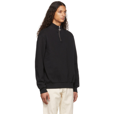 Shop Han Kjobenhavn Black Half-zip Sweater In Faded Black