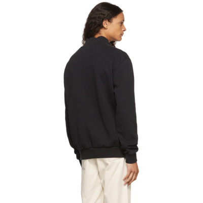 Shop Han Kjobenhavn Black Half-zip Sweater In Faded Black