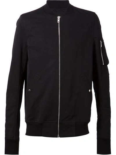 Rick Owens Black Raglan Bomber Jacket