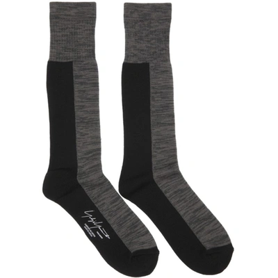 Shop Yohji Yamamoto Grey Pile Long Socks