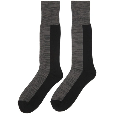 Shop Yohji Yamamoto Grey Pile Long Socks
