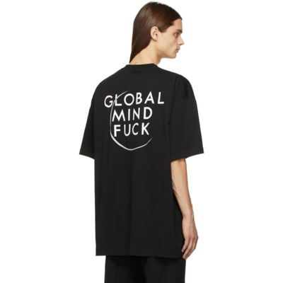 Vetements Black 'global Mindfuck' T-shirt In Black