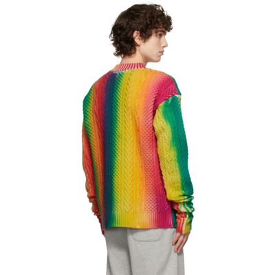 Shop Agr Multicolor Hand-spray Cable Knit Sweater