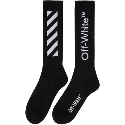 Shop Off-white Black Diag Socks In Black/white