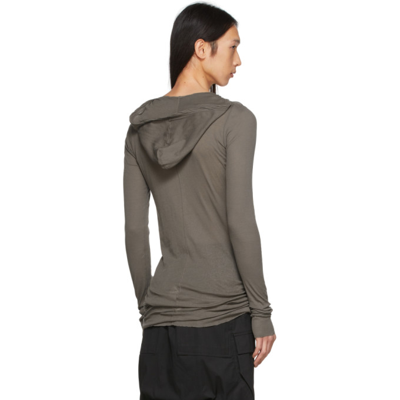 Shop Rick Owens Taupe Jersey Hoodie In 34 Dust