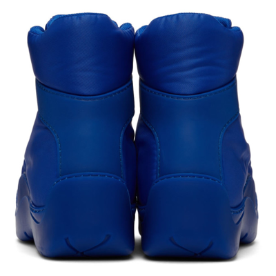 Shop Bottega Veneta Blue Puddle Bomber Lace-up Boots In 4209 Cobalt