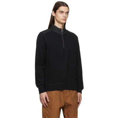 Shop Belstaff Black Jaxon Quarter-zip Sweatshirt In 90000 Black