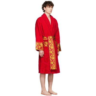 Shop Versace Red Medusa Amplified Robe In Z7012 Red