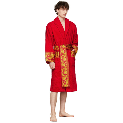 Shop Versace Red Medusa Amplified Robe In Z7012 Red