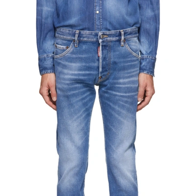 Shop Dsquared2 Blue Cool Guy Proper Wash Jeans In 470 Blue