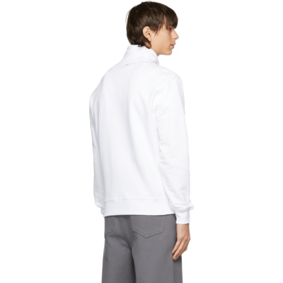 Shop Ami Alexandre Mattiussi White Ami De Coeur Zipped Sweatshirt In White/100