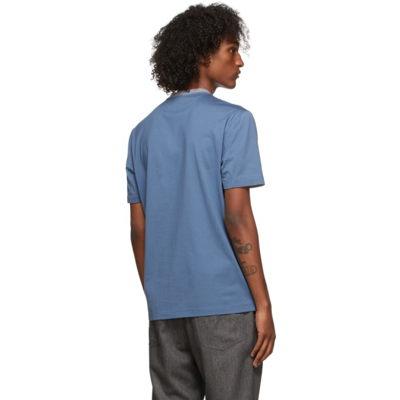 Shop Brunello Cucinelli Blue & Grey Cotton T-shirt In Cbh77 Blue
