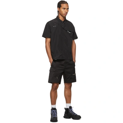 Shop Heliot Emil Black Taffeta Carabiner Shirt In Blackblk01