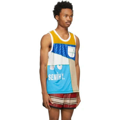 Shop Ahluwalia Multicolor 65 Tank Top In Blue, Yellow, White