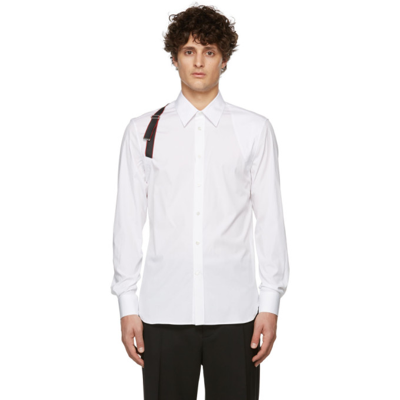 Shop Alexander Mcqueen White Poplin Shirt In 9000 White